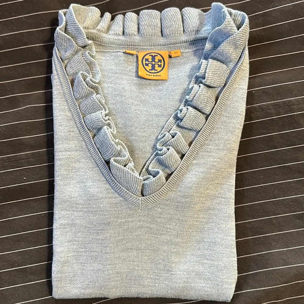 TORY BURCH Ruffle Sweater - Picture 1 of 3